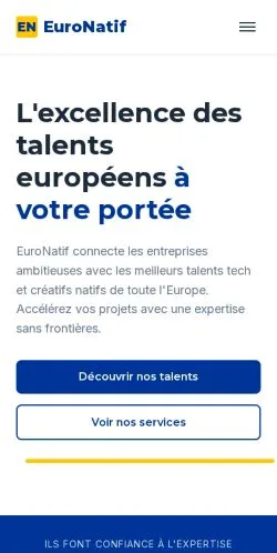 Preview of the EuroNatif website, listed for sponsored article publication