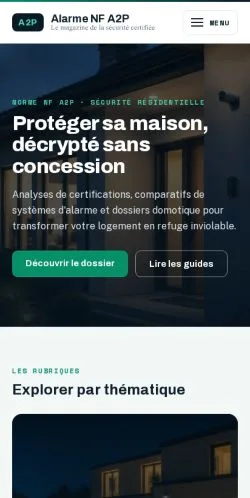 Aperçu du site Alarme Sécurité Maison, référencé pour publier un article sponsorisé