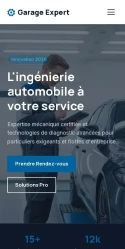 Vista previa del sitio Garage Expert, referenciado para publicar artículos patrocinados
