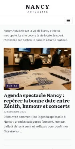 Podgląd witryny Nancy Actualité, ujętej jako miejsce publikacji artykułów sponsorowanych
