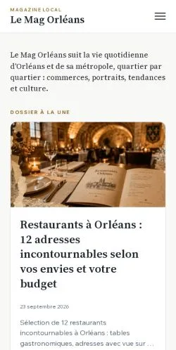 Forhåndsvisning af Le Mag Orléans, opført til udgivelse af sponsorerede artikler