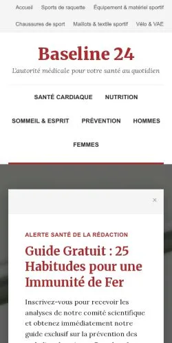 Vorschau der Website Baseline Santé, gelistet für die Veröffentlichung gesponserter Artikel