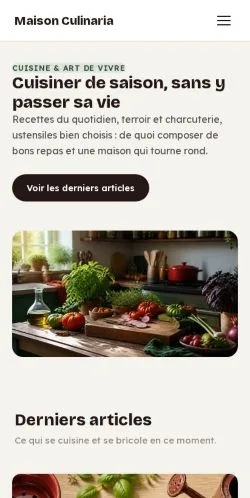 Forhåndsvisning af Maison Culinaria, opført til udgivelse af sponsorerede artikler