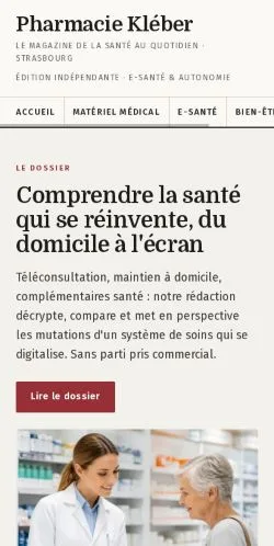Vista previa del sitio Pharmacie Kléber Strasbourg, referenciado para publicar artículos patrocinados