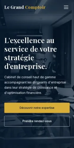 スポンサード記事の掲載先として登録されたGrand Comptoir Conseilのサイトプレビュー
