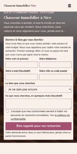 Forhåndsvisning af Chasseur Immobilier Nice, opført til udgivelse af sponsorerede artikler