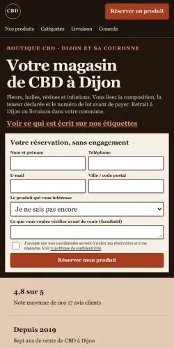 Forhåndsvisning af Magasin CBD Dijon, opført til udgivelse af sponsorerede artikler