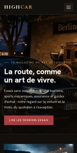 スポンサード記事の掲載先として登録されたHighCar Magazineのサイトプレビュー