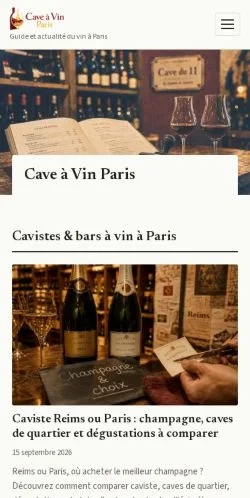 Vista previa del sitio Cave À Vin Paris, referenciado para publicar artículos patrocinados