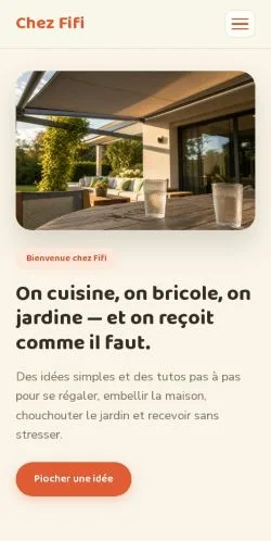 Podgląd witryny Chez Fifi, ujętej jako miejsce publikacji artykułów sponsorowanych
