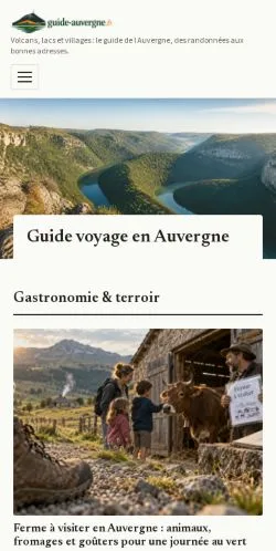 Förhandsvisning av webbplatsen Guide Auvergne, listad för publicering av sponsrade artiklar