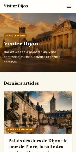 Vista previa del sitio Visiter Dijon, referenciado para publicar artículos patrocinados