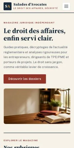 Vorschau der Website Salades d'Avocates, gelistet für die Veröffentlichung gesponserter Artikel
