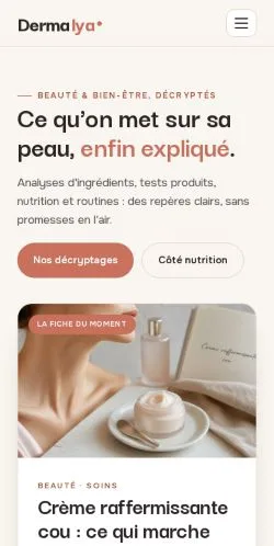 Aperçu du site Dermalya Conseils, référencé pour publier un article sponsorisé