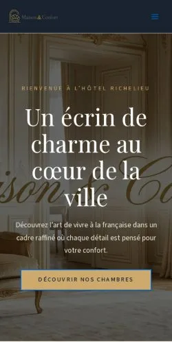 Pré-visualização do site Hôtel Richelieu, referenciado para publicar artigos patrocinados