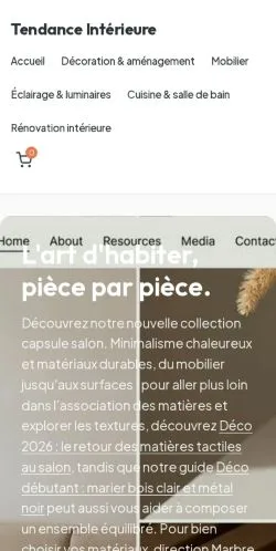 Anteprima del sito Tendance Intérieure, referenziato per la pubblicazione di articoli sponsorizzati