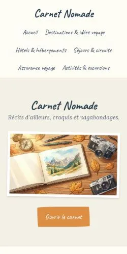 스폰서 기사 게재 매체로 등록된 Carnet Nomade 사이트 미리보기