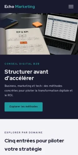 Aperçu du site Echo Marketing, référencé pour publier un article sponsorisé