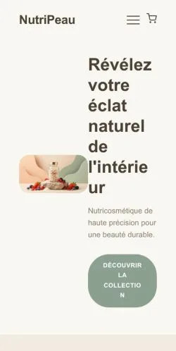 Forhåndsvisning av nettstedet NutriPeau, oppført for publisering av sponsede artikler