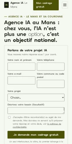 Anteprima del sito Agence IA Le Mans, referenziato per la pubblicazione di articoli sponsorizzati