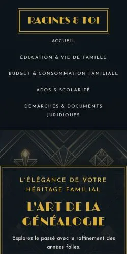 Pré-visualização do site Racines & Toi, referenciado para publicar artigos patrocinados