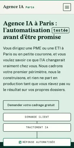Forhåndsvisning af Agence IA Paris, opført til udgivelse af sponsorerede artikler
