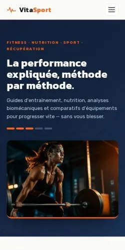 Aperçu du site VitaSport Performance Conseil, référencé pour publier un article sponsorisé