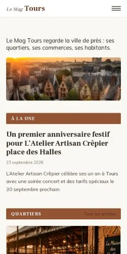 Aperçu du site Le Mag Tours, référencé pour publier un article sponsorisé