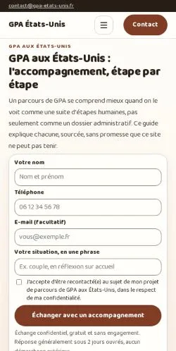 Forhåndsvisning af GPA États-Unis, opført til udgivelse af sponsorerede artikler