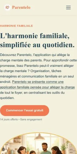 Vorschau der Website Parentelo, gelistet für die Veröffentlichung gesponserter Artikel