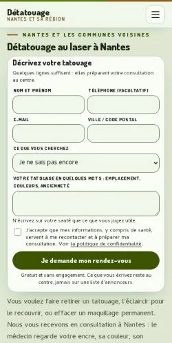 Anteprima del sito Détatouage Nantes, referenziato per la pubblicazione di articoli sponsorizzati