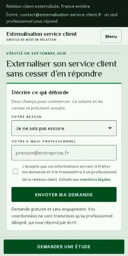 Vorschau der Website Externalisation Service Client, gelistet für die Veröffentlichung gesponserter Artikel