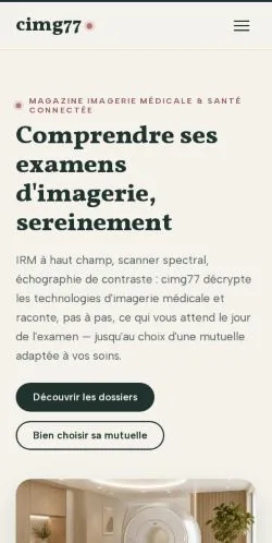 스폰서 기사 게재 매체로 등록된 CIMG77 Santé Digitale 사이트 미리보기