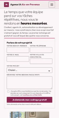 Anteprima del sito Agence IA Aix, referenziato per la pubblicazione di articoli sponsorizzati