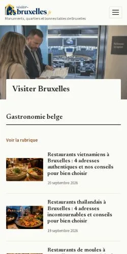 Anteprima del sito Visiter Bruxelles, referenziato per la pubblicazione di articoli sponsorizzati