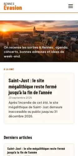 Podgląd witryny Rennes Évasion, ujętej jako miejsce publikacji artykułów sponsorowanych