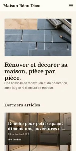 Pré-visualização do site Maison Réno Déco, referenciado para publicar artigos patrocinados