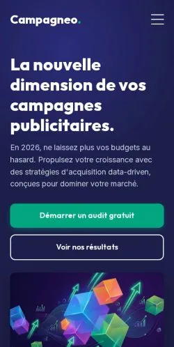 스폰서 기사 게재 매체로 등록된 Campagneo Marketing Digital 사이트 미리보기