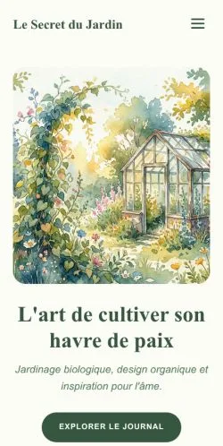 Vista previa del sitio Le Secret Du Jardin, referenciado para publicar artículos patrocinados