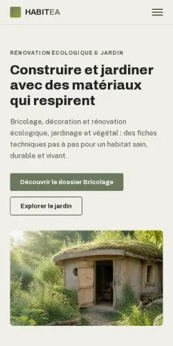 Vista previa del sitio Habitea Écologie & Design, referenciado para publicar artículos patrocinados