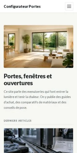 Anteprima del sito Configurateur Portes, referenziato per la pubblicazione di articoli sponsorizzati