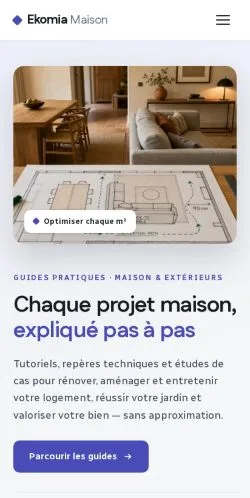 Vista previa del sitio Ekomia Maison, referenciado para publicar artículos patrocinados