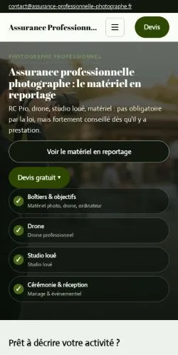 Forhåndsvisning af Assurance Photographe Pro, opført til udgivelse af sponsorerede artikler