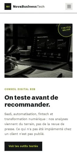 スポンサード記事の掲載先として登録されたNovaBusiness Techのサイトプレビュー