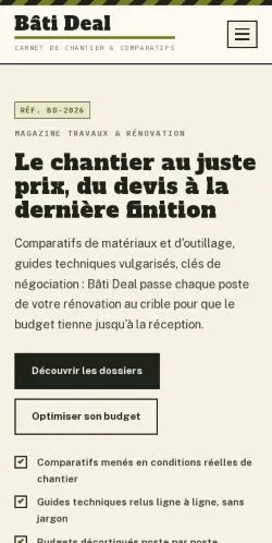 Vorschau der Website Bâti Deal, gelistet für die Veröffentlichung gesponserter Artikel