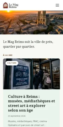 Vista previa del sitio Le Mag Reims, referenciado para publicar artículos patrocinados