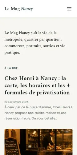 Preview of the Le Mag Nancy website, listed for sponsored article publication