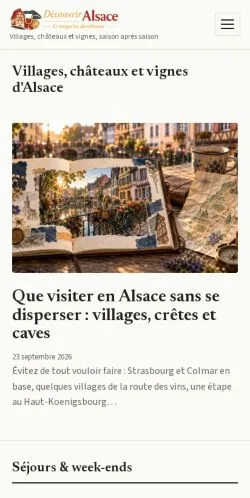 Preview of the Découvrir l'Alsace website, listed for sponsored article publication