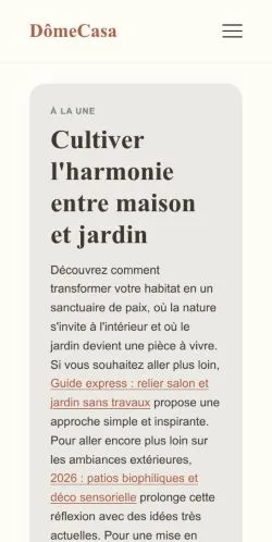 Preview of the DômeCasa website, listed for sponsored article publication