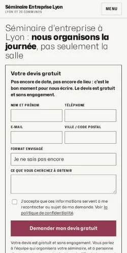 Forhåndsvisning af Séminaire Entreprise Lyon, opført til udgivelse af sponsorerede artikler